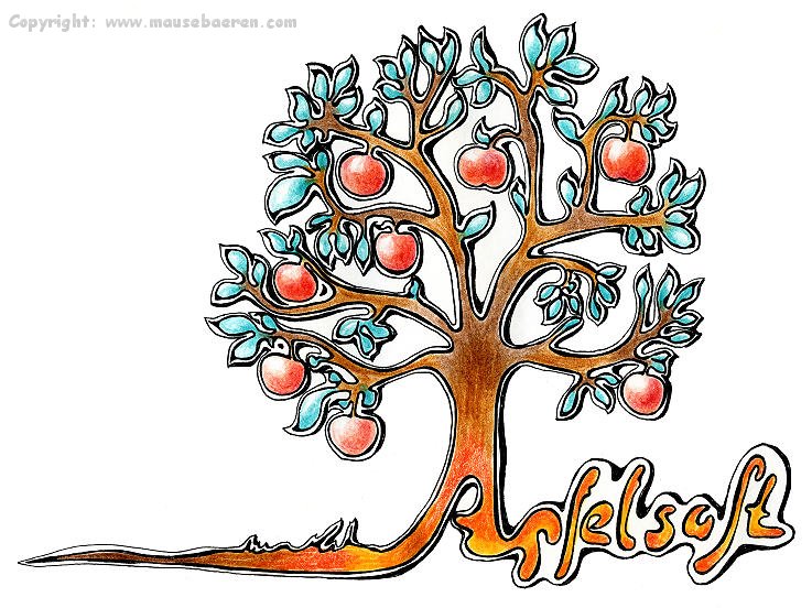 apfelbaum-bunt-apfelsaft-illustration-comic-individuell-cartoons-zeichnungen-mausebaeren